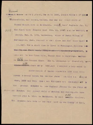 Genealogy of Hosmer family