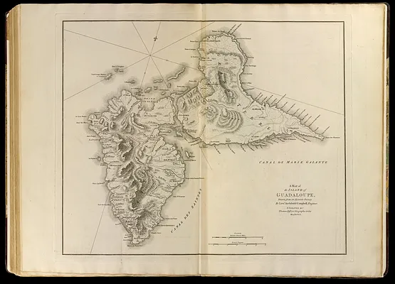 A map of the island of Guadaloupe