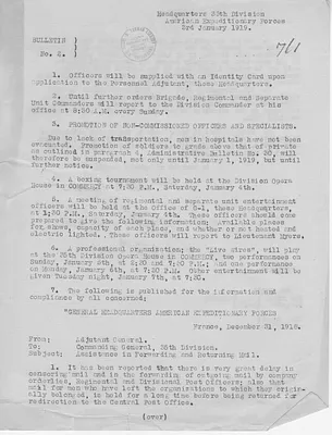 Bulletin Number 2 from Colonel H. S. Hawkins