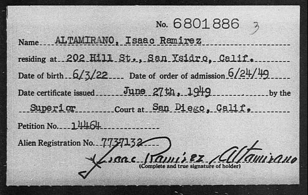 Altamirano, Isaac Ramirez - 1949
