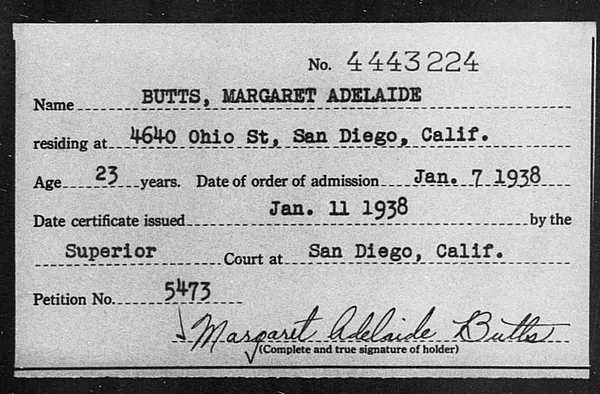 Butts, Margaret Adelaide - 1938