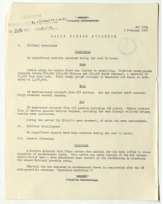 Memorandum, Daily Korean Bulletin