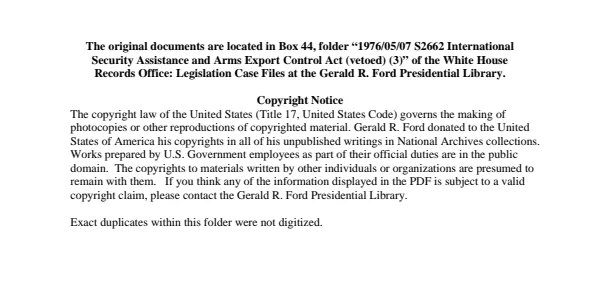 1976/05/07 S2662 International Security Assistance and Arms Export Control Act (vetoed) (3)