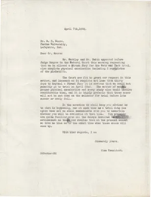 Letters Sent to Dr. R. B. Moore, April 7, 1930