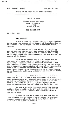 Remarks of the President upon his signing of the Economic Report [Ford Speech or Statement]