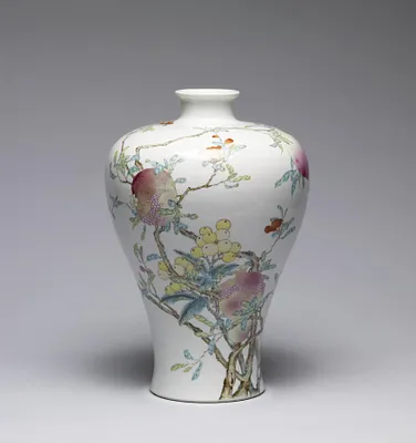 Vase with Pomegranates, Peaches, and Longans