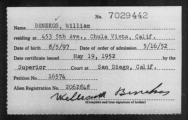 Benekos, William - 1952