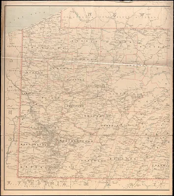 Post route map of the state of Pennsylvania showing post offices with the intermediate distances on mail routes in operation on the 1st of December, 1903
