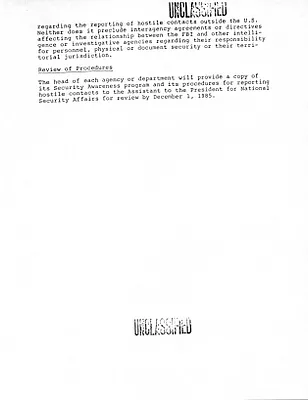 NSDD 197 Reporting Hostile Contacts and Security Awareness