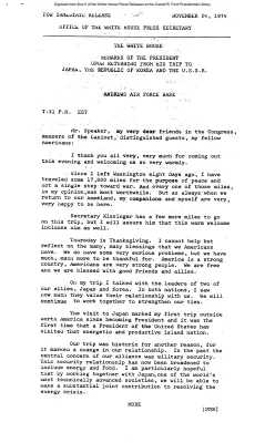 Remarks of the President upon Returning from His Trip to Japan, the Republic of Korea and the U.S.S.R. [Ford Speech or Statement]