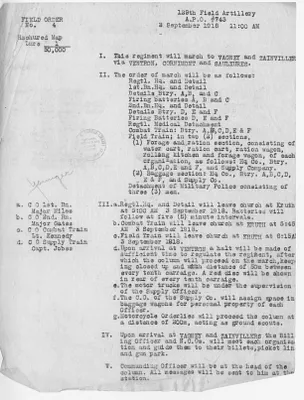 Field Order Number 4 from Captain Newell T. Paterson