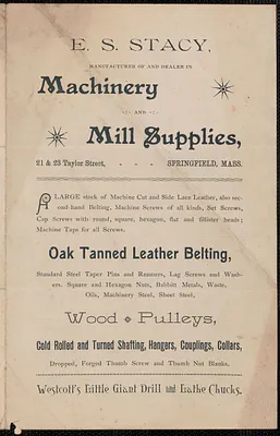 E.S. Stacy machinery and mill supplies