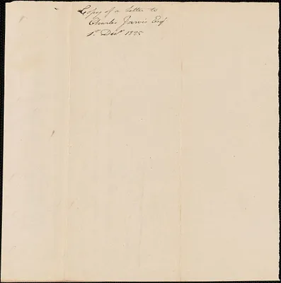 Copy of Letter from George Coffin to Charles Jarvis, 1 December 1825