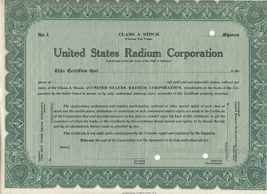 Stock Certificate, 1929