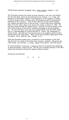 Press Pool Report Number Two--the Alamo