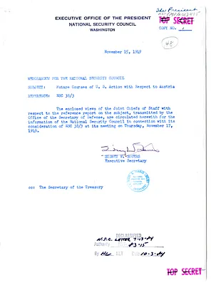 Memorandum from Sidney Souers to the National Security Council with Attachment