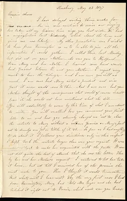 Letter from Parentha Bodwell, Simsbury, to Amos Augustus Phelps, May 23 1827