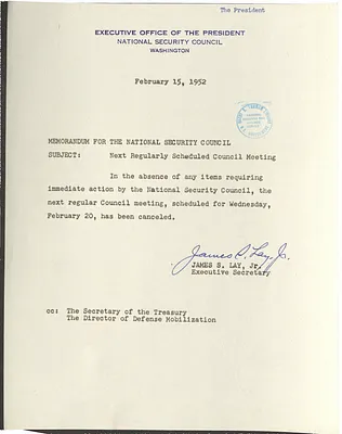 Memorandum from James S. Lay, Jr. to the National Security Council