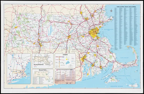 Massachusetts official transportation map