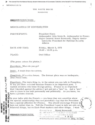 March 9, 1973 - Nixon, Ambassador John Irwin (France)