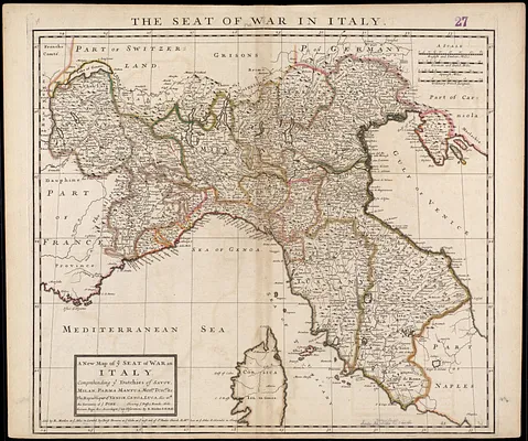 A new map of ye seat of war in Italy