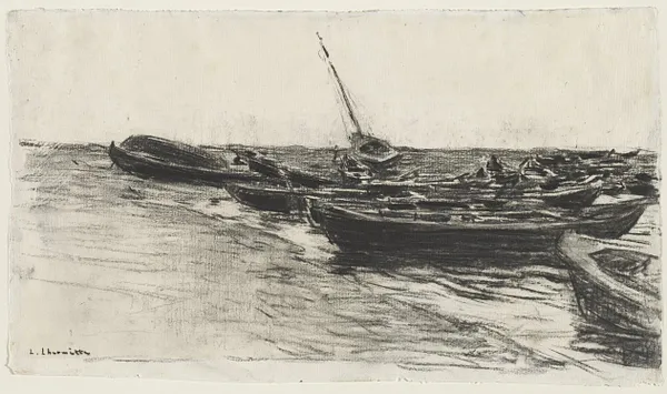 Fishing Boats on the Beach at Étretat