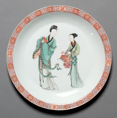 Dish with Female and Attendant