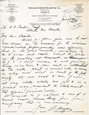 Letters Received to Mr. Barker [H.H. Barker], June 13, 1928