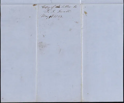 Copy of a letter from Samuel Warner to Isaac S. Small, 10 May 1853