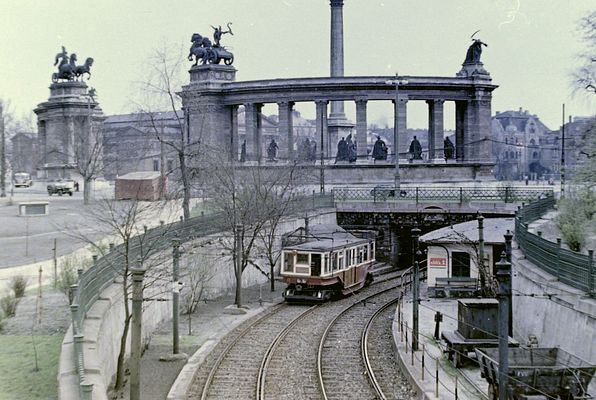 Electric Tram at Hősök tere, Budapest