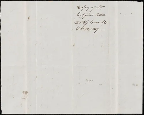 Copy of a letter from George Coffin to W. and J. Connell, 13 October 1849