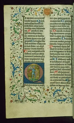 Leaf from Breviary: Psalm 51, Initial D with a Massacre of an Innocent