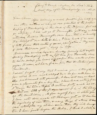 Letter from Elizur Timothy Washburn, Hartford, Connecticut, to Amos Augustus Phelps, [1827] Nov[ember] 30