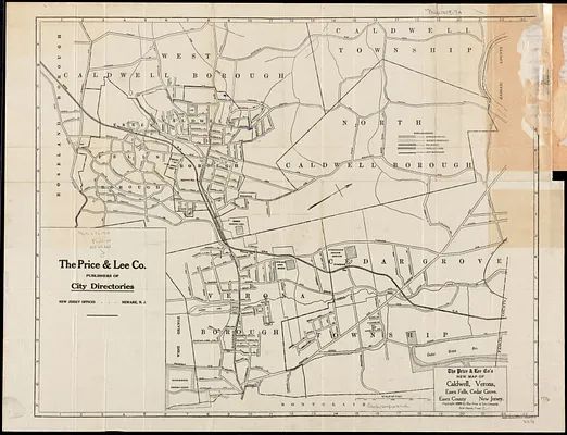 The Price & Lee Co's new map of Caldwell, Verona, Essex Fells, Cedar Grove, Essex County, New Jersey