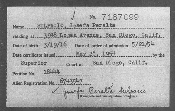 Sulpacio, Josefa Peralta - 1954