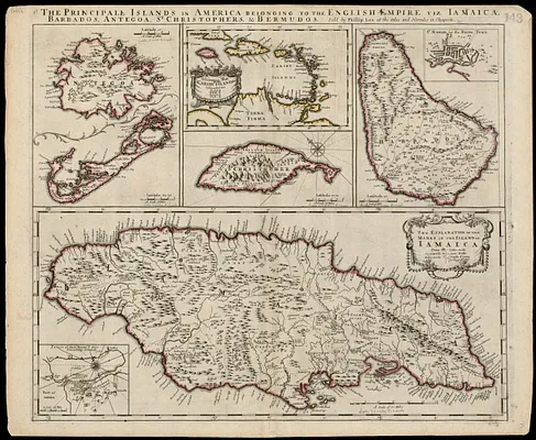 The principall islands in America belonging to the English empire viz Iamaica, Barbados, Antegoa, St. Christophers & Bermudos