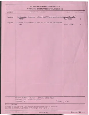 Report, History and Current Status of Claims in Antarctica