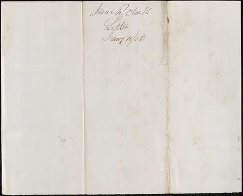 Isaac R. Clark to Willard A. Harrington, 10 January 1856