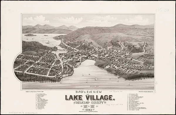 Bird's eye view of Lake Village, Belknap County, N.H