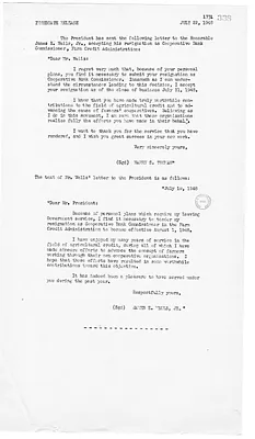White House Press Release, Correspondence Between President Harry S. Truman and James E. Wells, Jr.