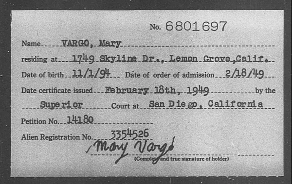 Vargo, Mary - 1949