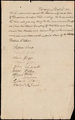 Petition to call a town meeting to determine town compensation to soldiers drafted from town militia