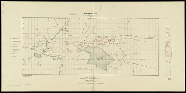 Plan and section, Lake Catcha district, Halifax Co., Nova Scotia