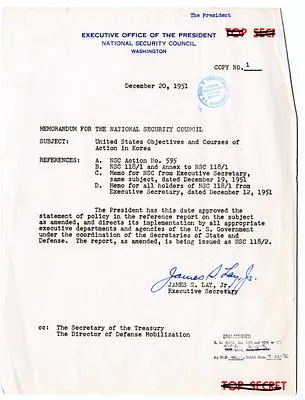 Memorandum from James S. Lay, Jr. to the National Security Council