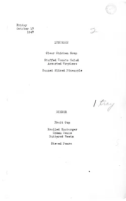 White House Luncheon and Dinner Menu