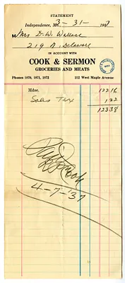 Bill from Cook & Sermon Grocery Company