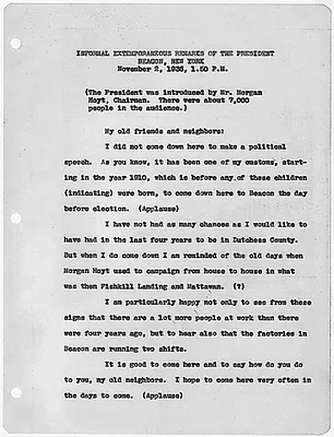 Extemporaneous remarks in Beacon, New York