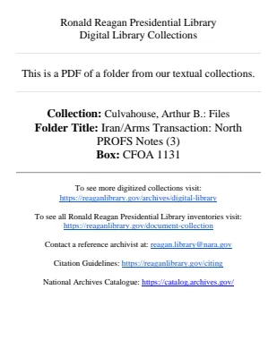 Iran/Arms Transaction: North PROFS Notes (3)