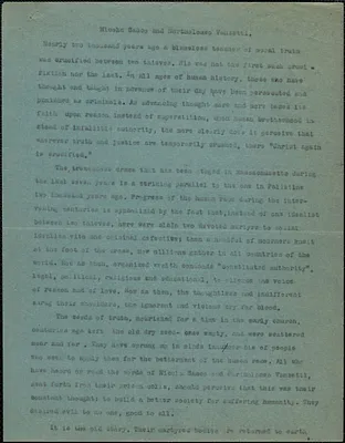 Margaret Shipman typescript, Lee, Mass., August 25, 1927: Nicola Sacco and Bartholomeo Vanzetti