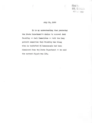 Memorandum for the File
